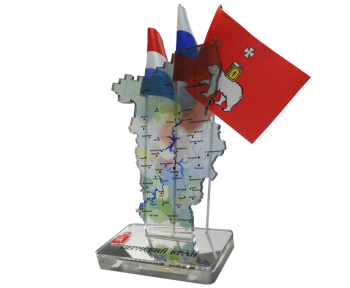 Карта Пермского Края с флагами